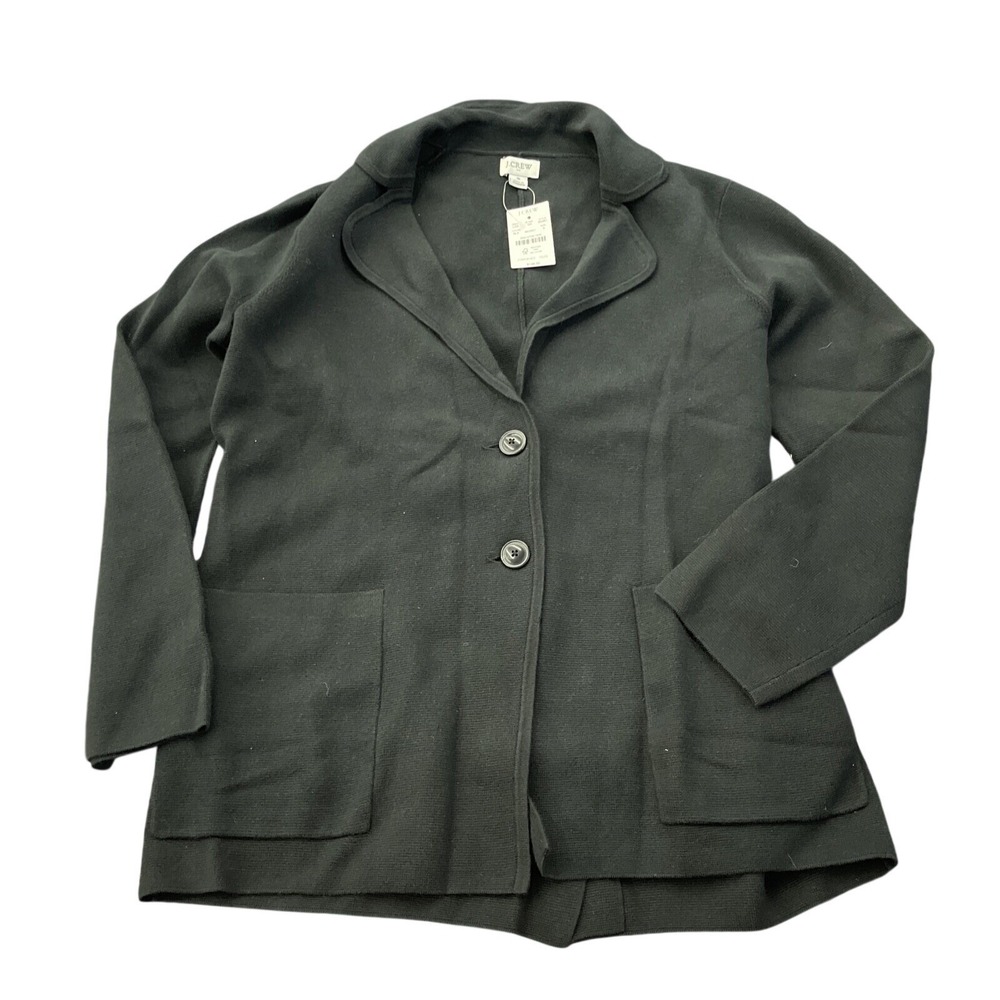 J.Crew Womens Black Sweater Blazer Knit Cardigan Jacket BS881 Size S NEW H12